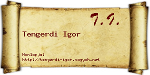 Tengerdi Igor névjegykártya